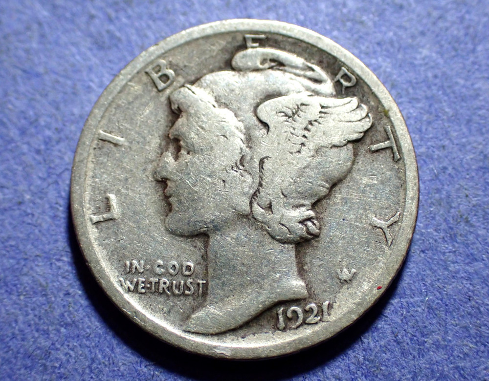 1921 Mercury Dime  Fine