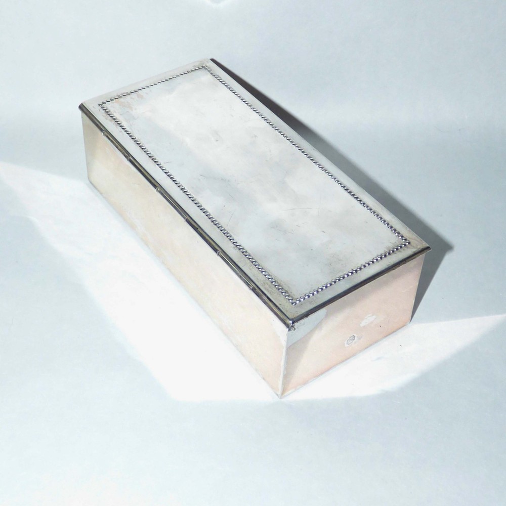 Vintage Douwe Egberts Silver Plated Tea Bag Box D·E Pickwick Dutch Collectible