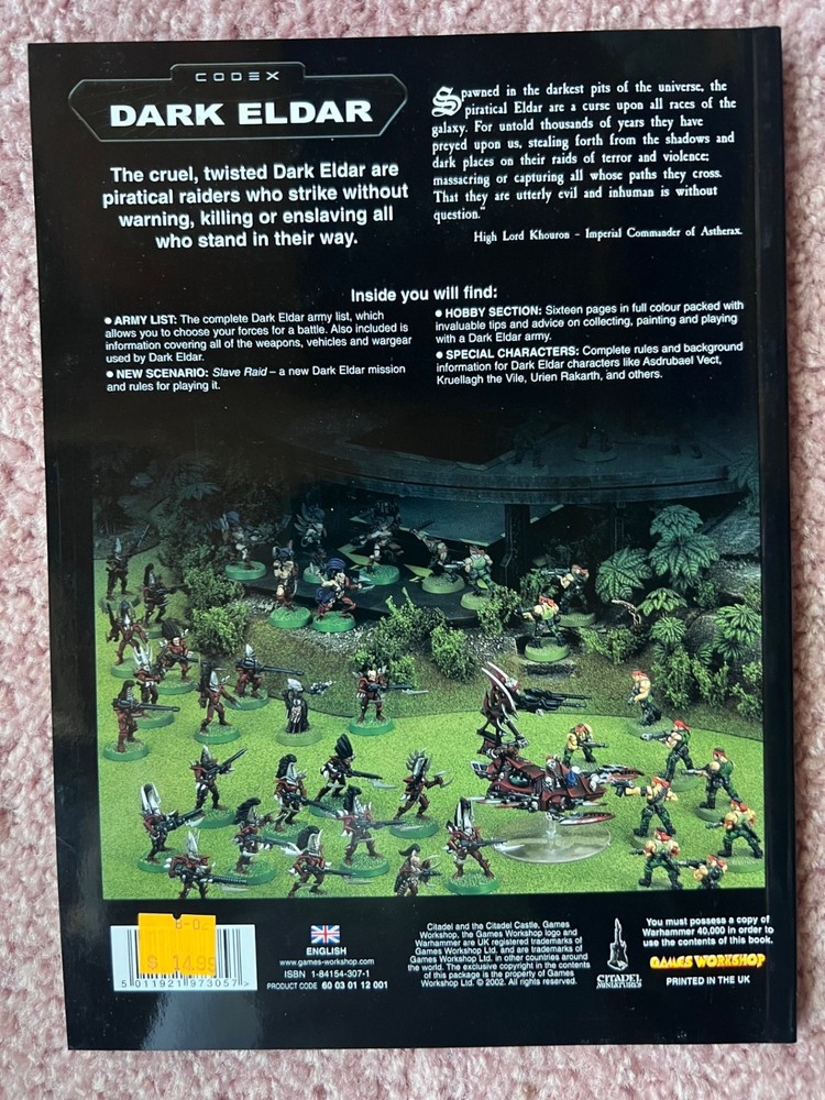 Codex Dark Eldar 2nd Edition for Warhammer 40K 3rd Edition Games Workshop 2002