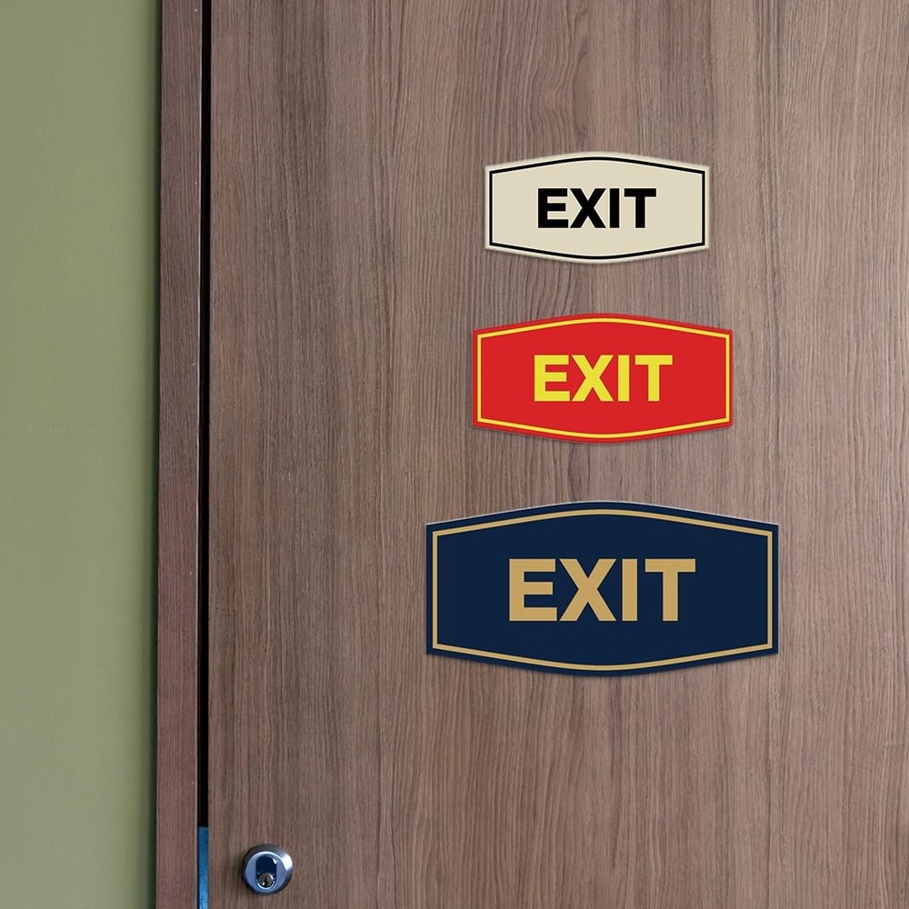 Fancy EXIT Sign Small Black/Gold 1 PC Door Wall Mount Display