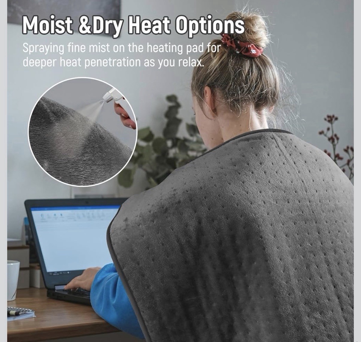 Extra Large Heating Pad for Back Pain Relief, 32"x24 King Size Electric Heat Pad