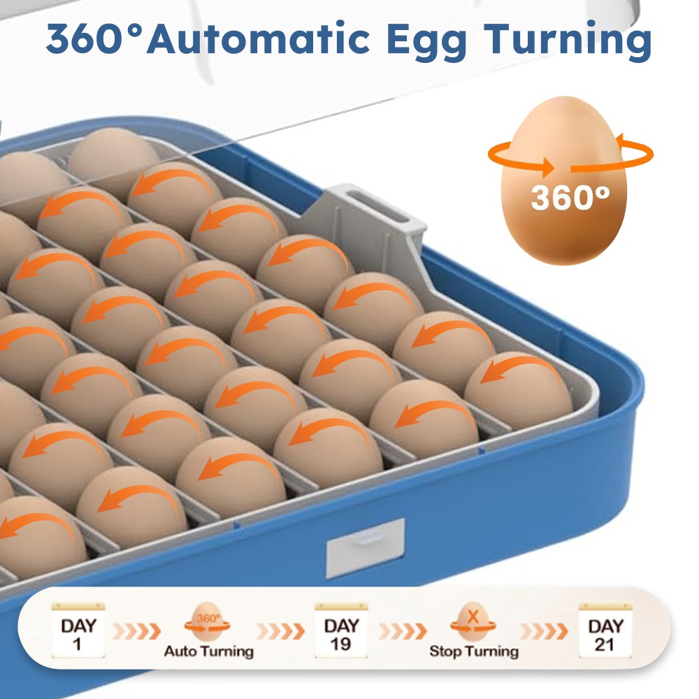 70 Egg Incubators for Hatching Eggs Automatic Egg Turning Built-In LED Candler