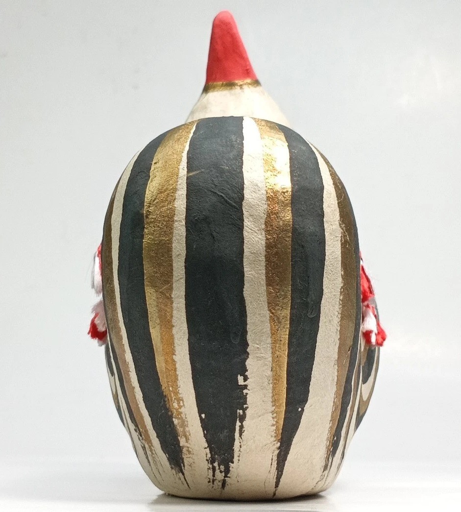 Japanese Paper Mache Bobblehead Chicken Doll Nozawa Folk Art
