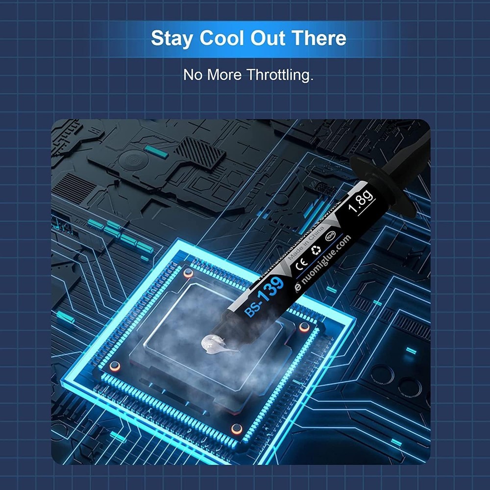 Easy Application 1.8g Thermal Compound for All Coolers - Carbon-Based Formula