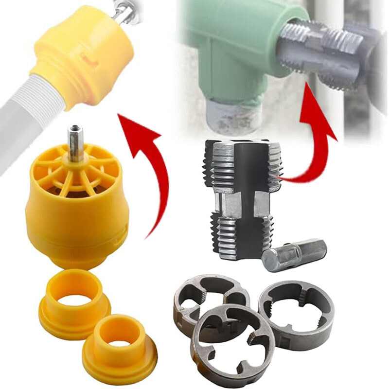 PVC Thread Maker Tool 1/2 Inch 3/4 Inch 1 Inch Pipe Threader Set for DIY Project