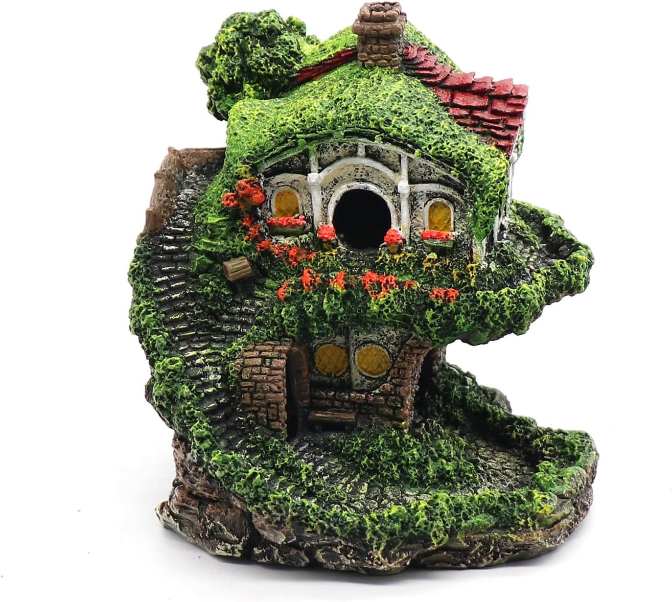 Aquarium Decor Hideaway Cave, Betta Fish Tank House Accessories for Green