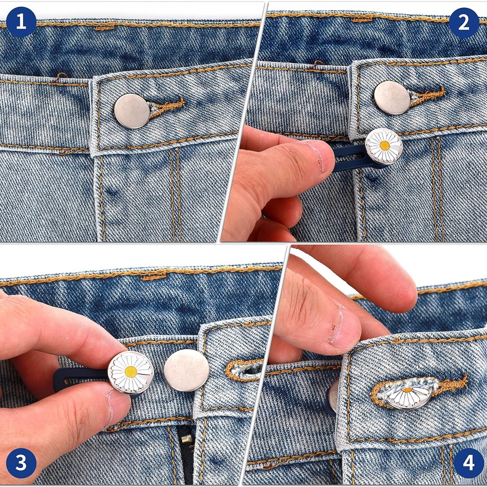 Abeillo 10 Pack Pants Expander Button, 10 Styles Jeans Waist Small, Multiple