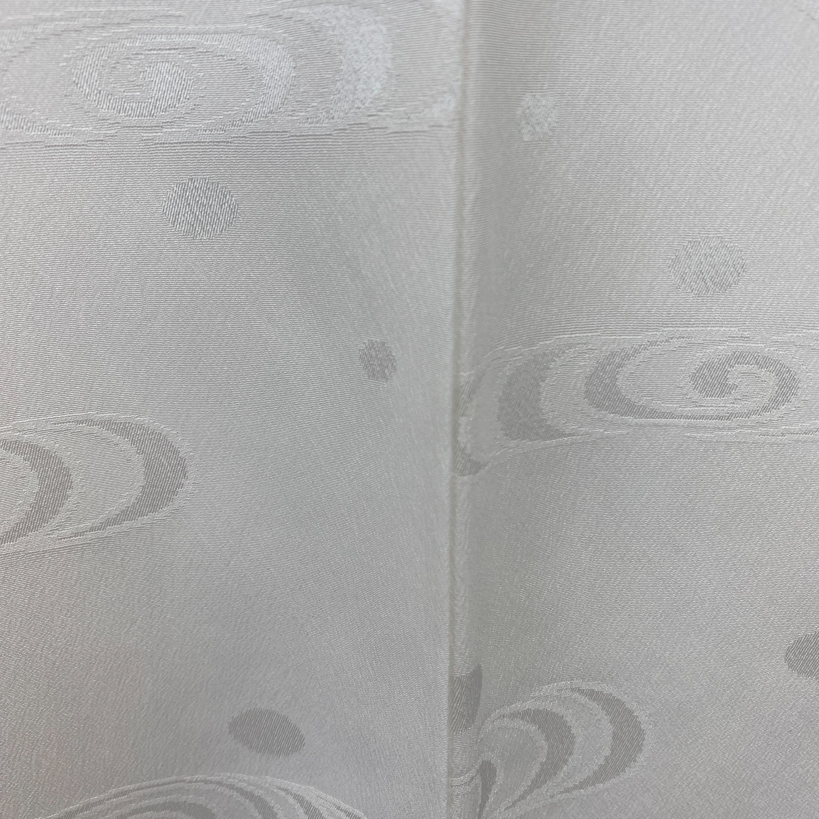 Japanese Vintage Kimono Juban Polyester White Traditional Authentic Length 53 in