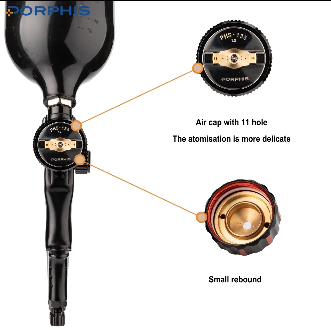 1.3 HVLP Professional Paint Gun/ PHS-135 SPRAY PAINT GUN