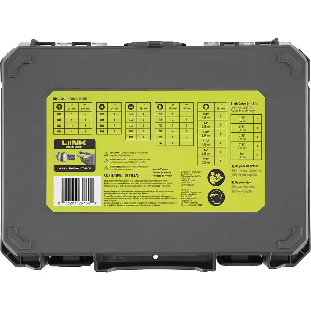Drill & Drive Set (101-Piece) with Mag Tray, Tool Inserts, and LINK Low-Profile