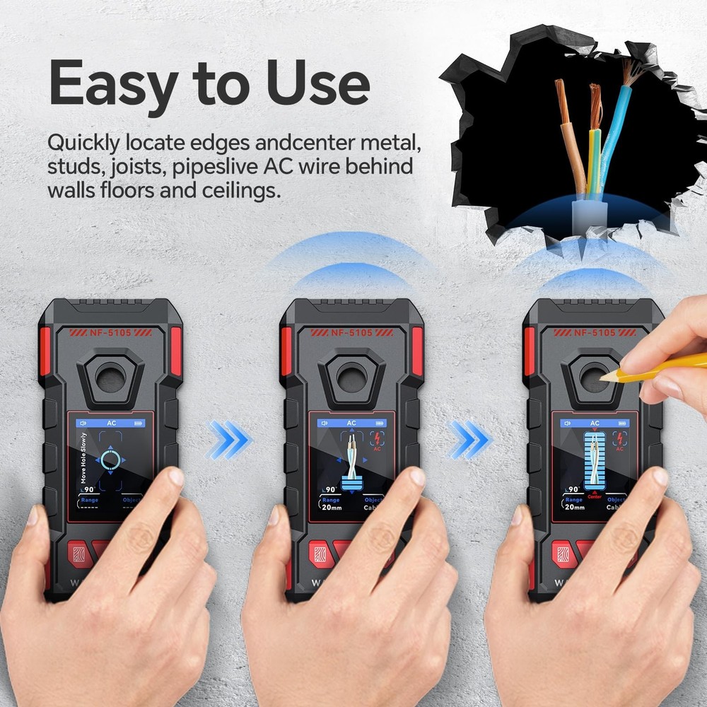 Stud Finder, Rechargeable Stud Finder Wall Scanner with Upgraded In... Fast Ship