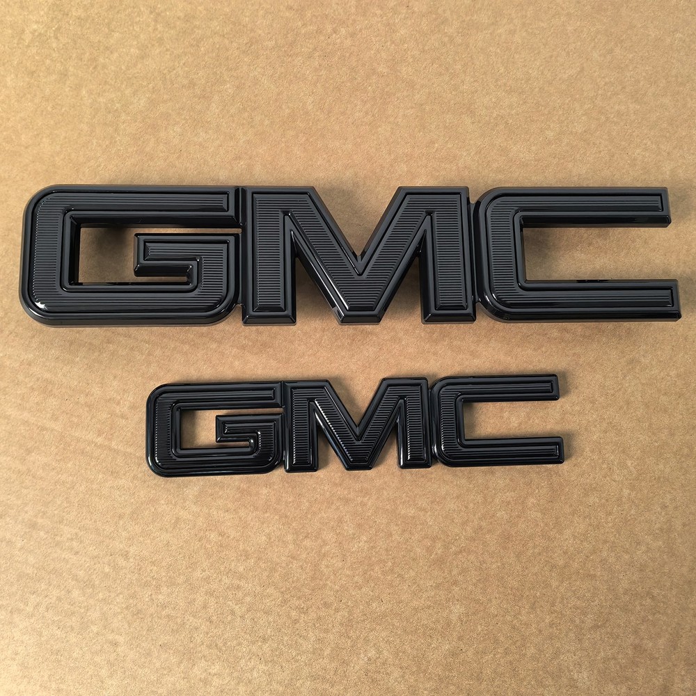 2015-2020 Kit OEM Grille & Rear GMC Emblem Badge for Yukon / XL Gloss Black