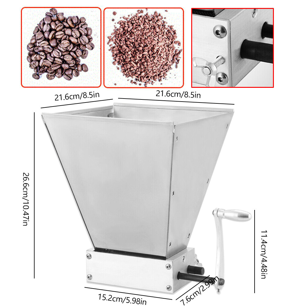 Manual Roller Grain Mill 4L Adjustable Low Speed Drill Corn Crusher Machine