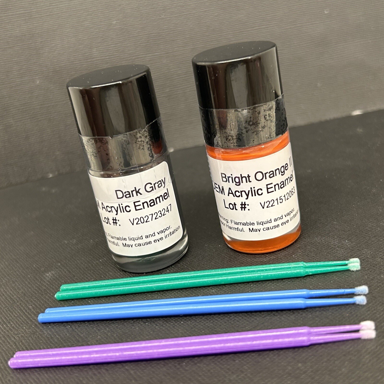 Kubota Orange II & Dark Grey, Touch-Up Paint Kit, w/ Micro Brush New Orange 2