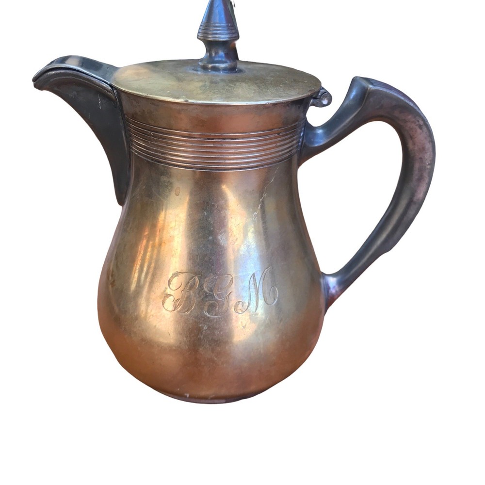Reed & Barton Silverplate?? Two Tone Pitcher Monogram "BGM" 6"