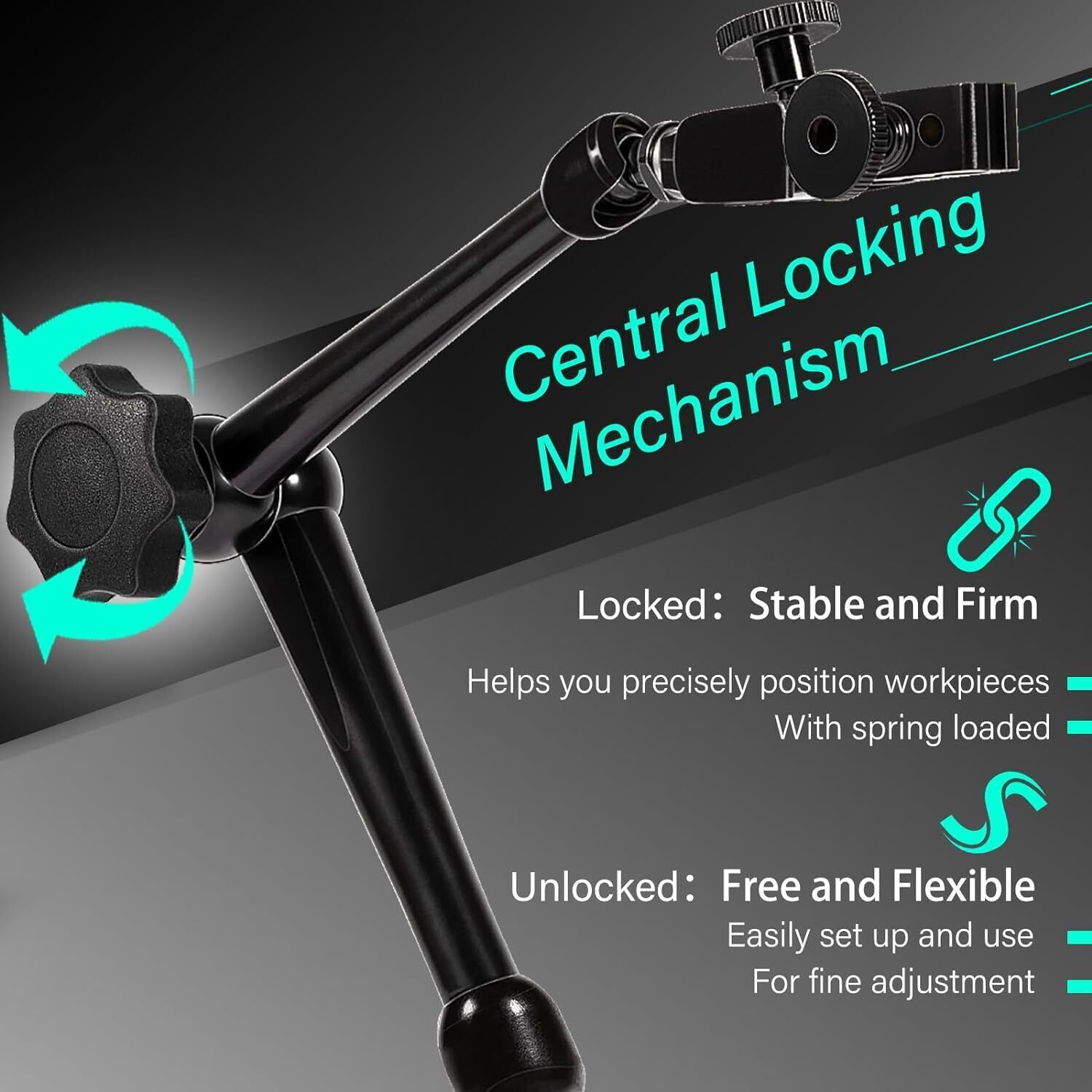 For Noga DG61003 Dial Gage Test Indicator Holder Magnetic Base 176lb Fine Adjust