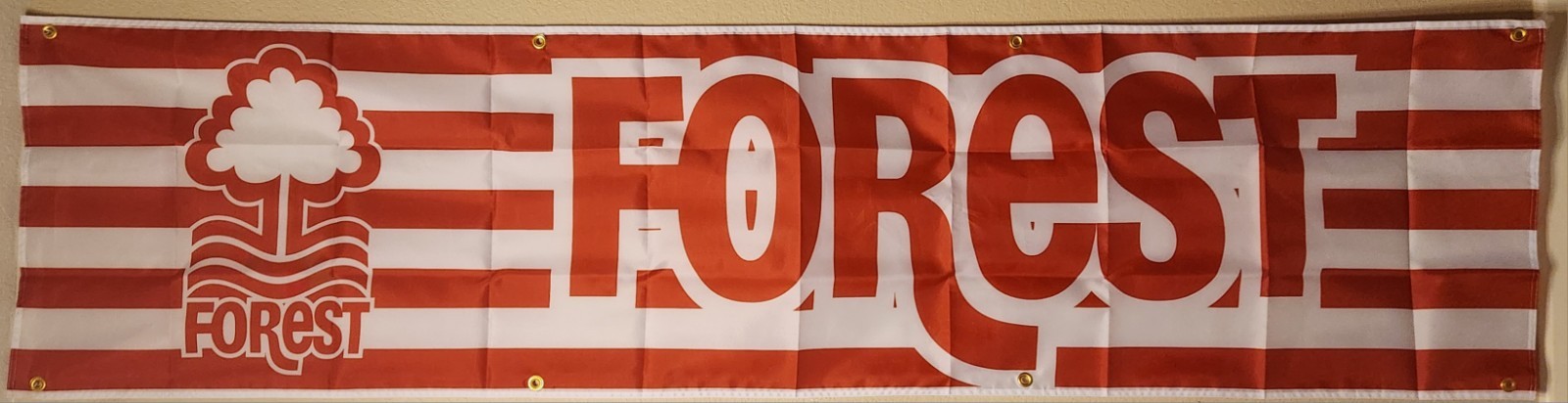 Nottingham Forest Soccer Futbol Huge 2x8 Foot Banner Flag With Metal Grommets