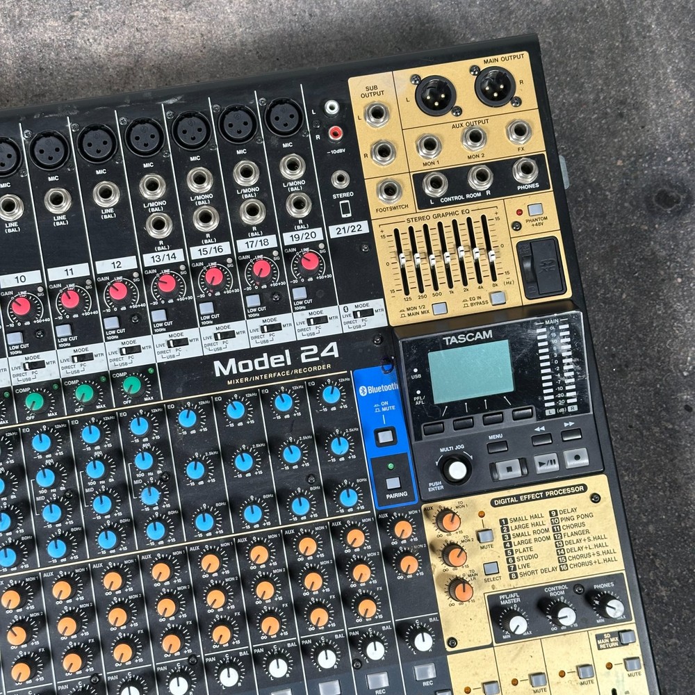 Tascam Model 24 Live Recorder & Mixing Console With Audio Interface; AS-IS