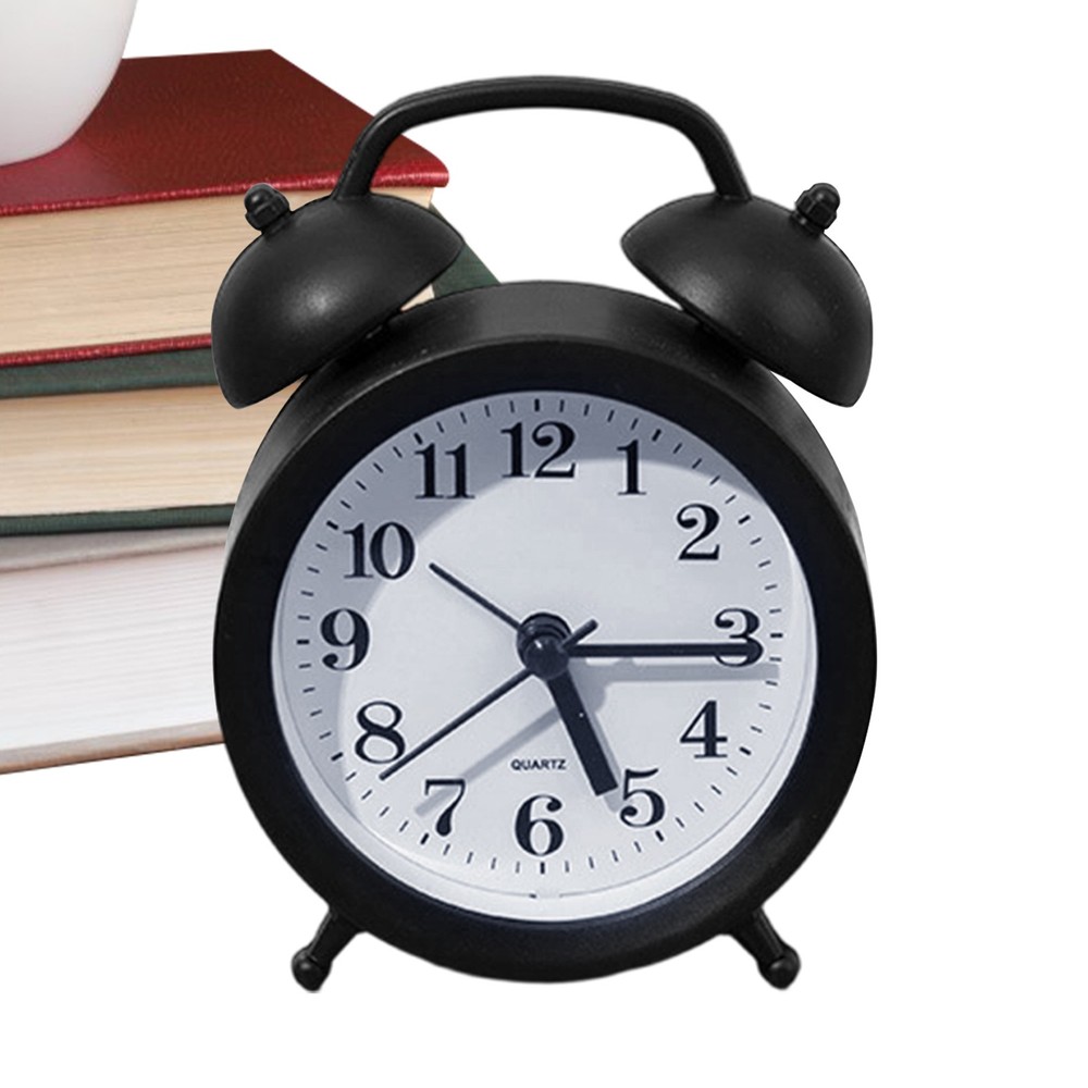 Small Analog Clock Silent Retro Home Decor Machine Battery Operated