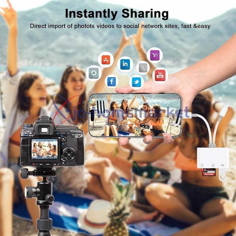 3 in 1 Memory Card Reader USB 3.0 OTG Adapter SD Card Reader For iPhone / iPad