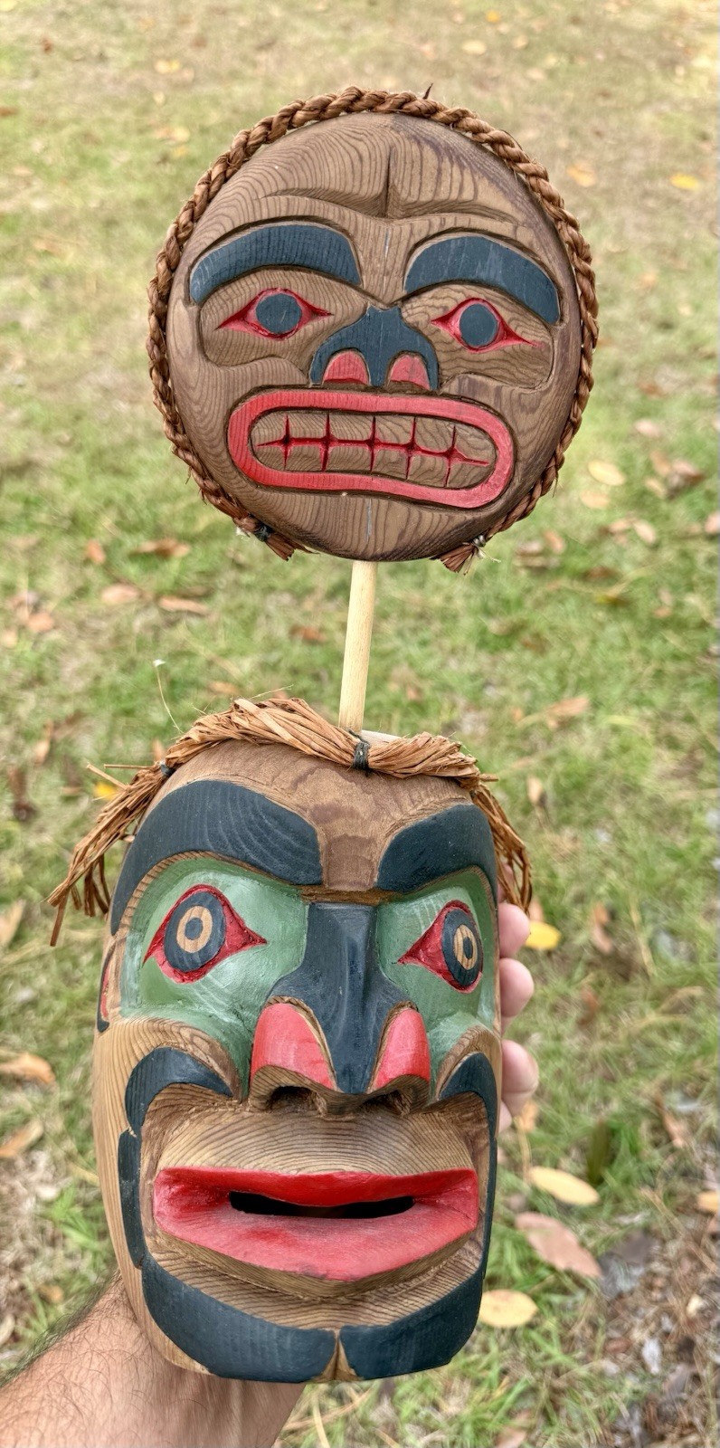 Northwest Coast Carved Cedar Full Moon Mask by Alfred Robertson