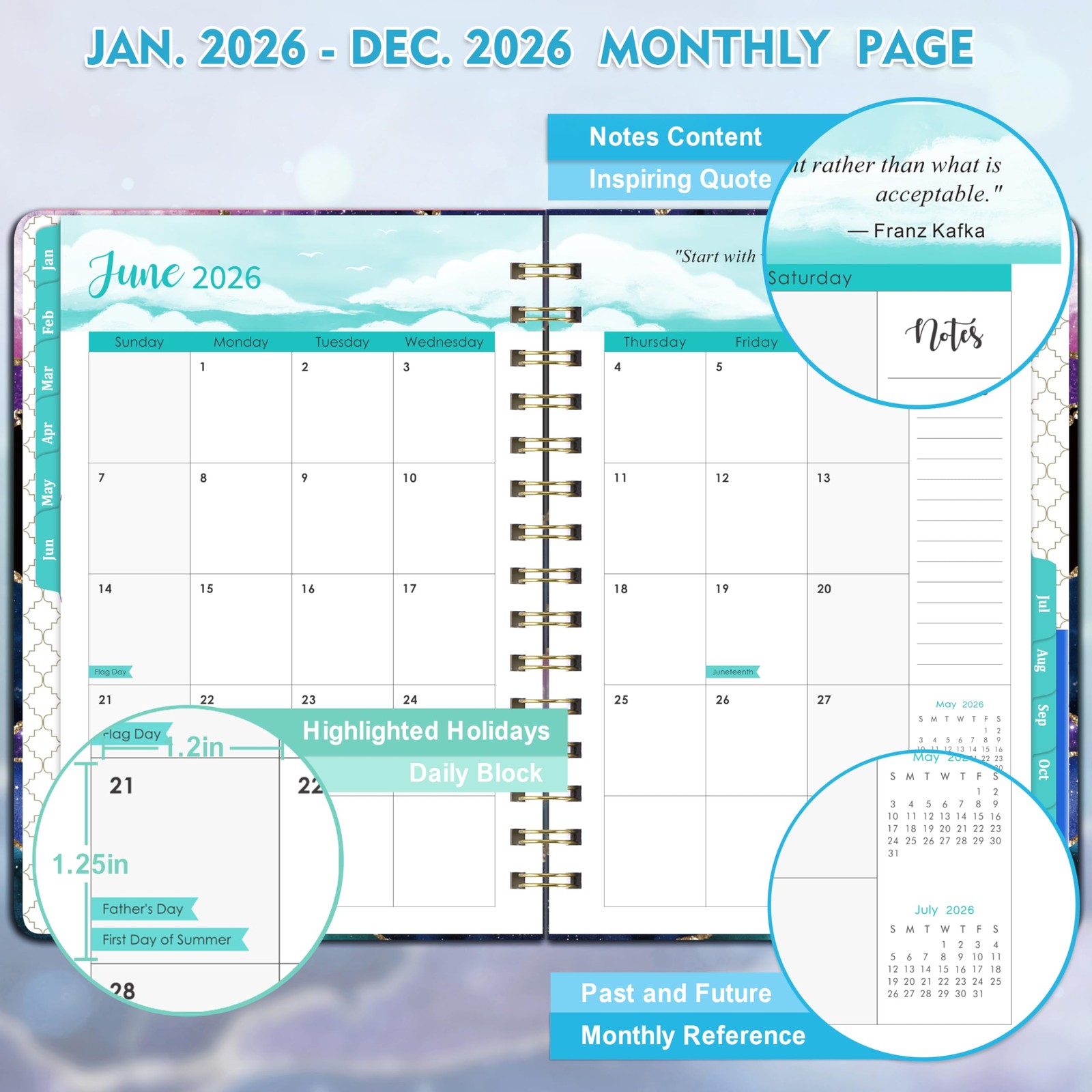 2026 Planner - Weekly Monthly Planner 2026, JAN 2026 - DEC 2026, 6.4 x 8.5, ...