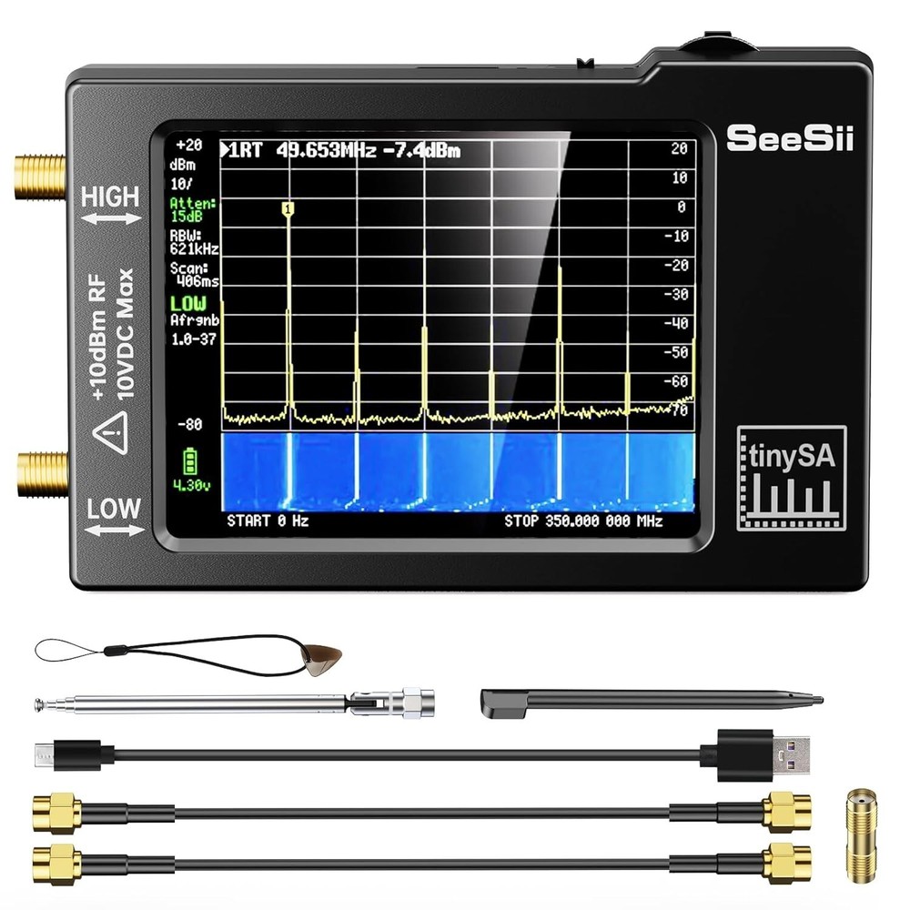 Portable Spectrum Analyzer, Upgraded V0.3.1 Handheld Tiny Frequency Analyzer ...