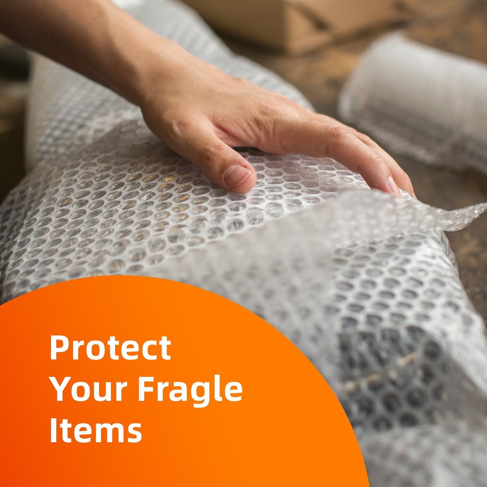 CoolPkg 2 Pack Bubble Cushioning Clear Wrap Rolls 12" x 72 ft, Shipping, Moving