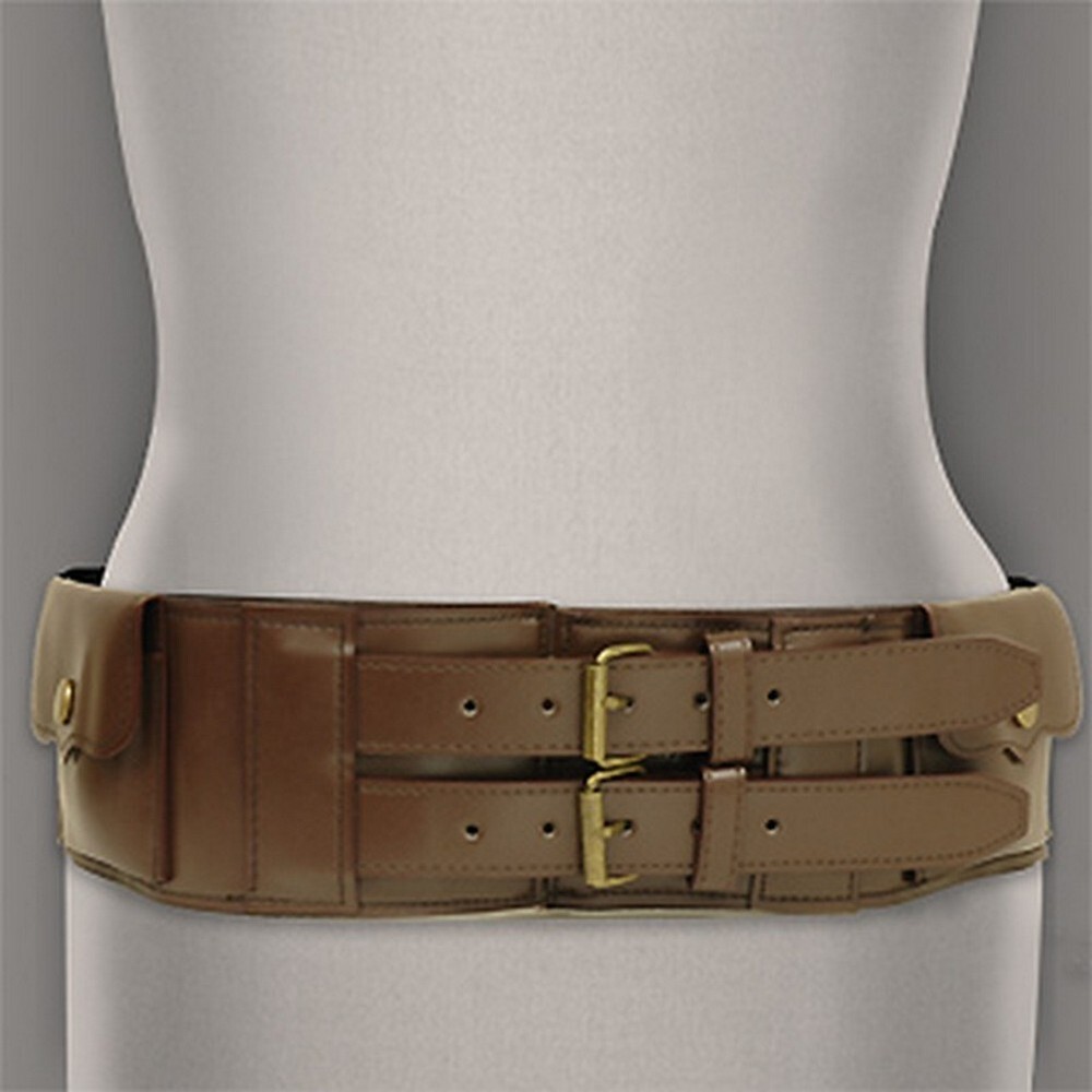 Belt - Double Pockets Elastic Belt - Brown - BLT-BE129BR