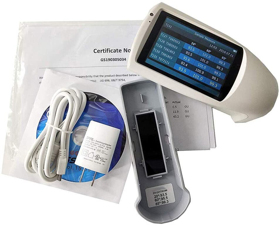 Multi-Angle Gloss Meter with Angle 20°/60°/85° 0-1000GU Division Value 0.1GU