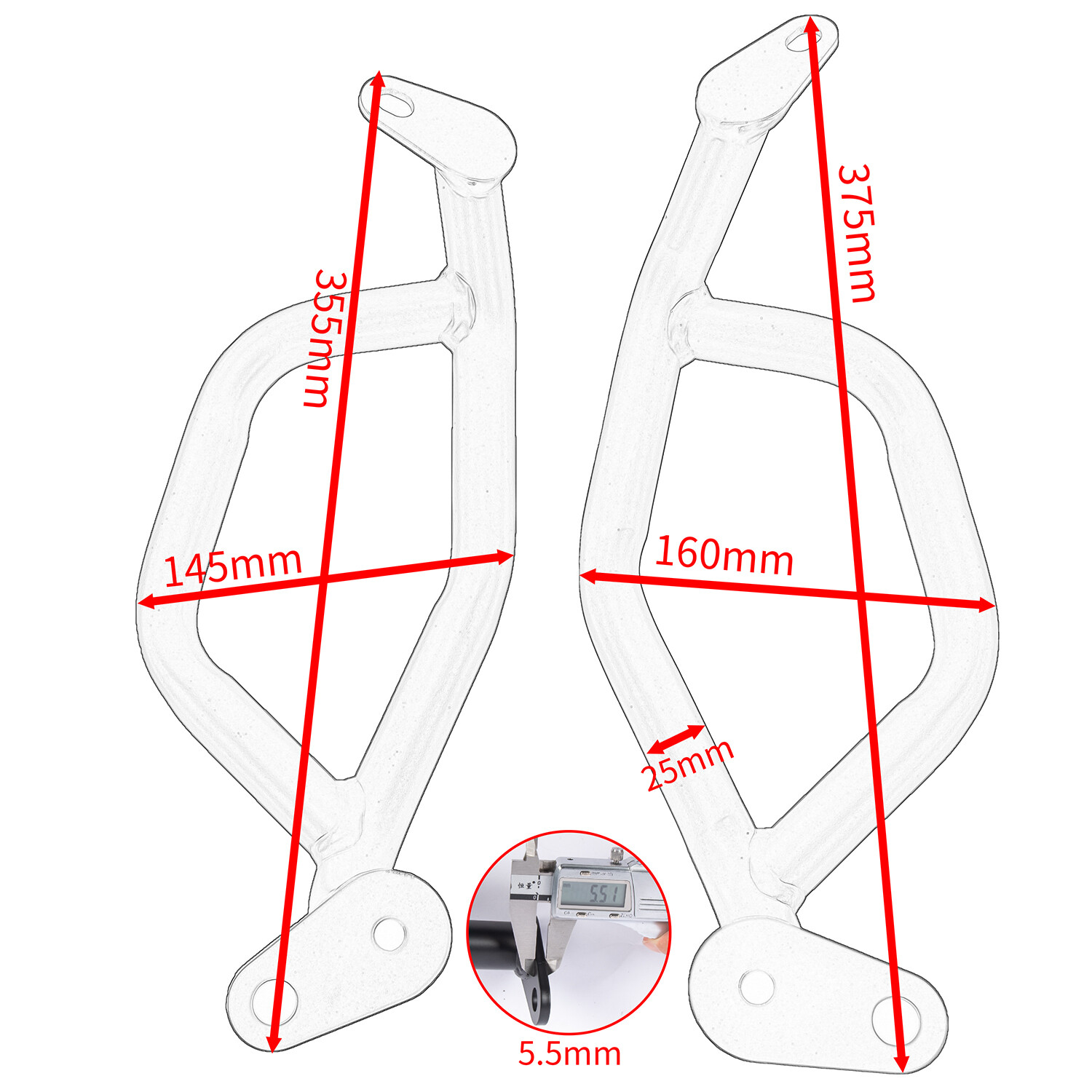 WOLFLINE Upper Lower Crash Bar For Honda NX500 Stunt Cage Engine Guard Protector