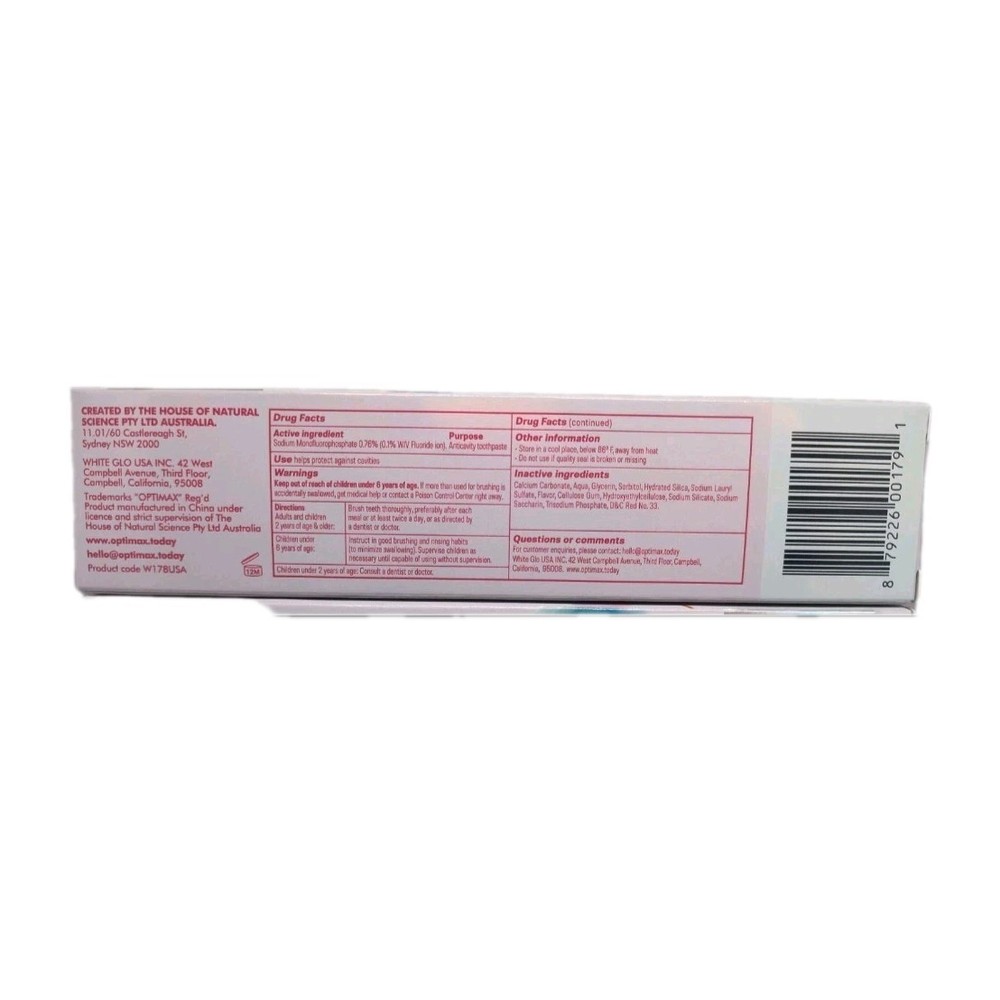 4x Optimax Anticavity Fluoride Toothpaste Cotton Candy Flavored 2.8oz