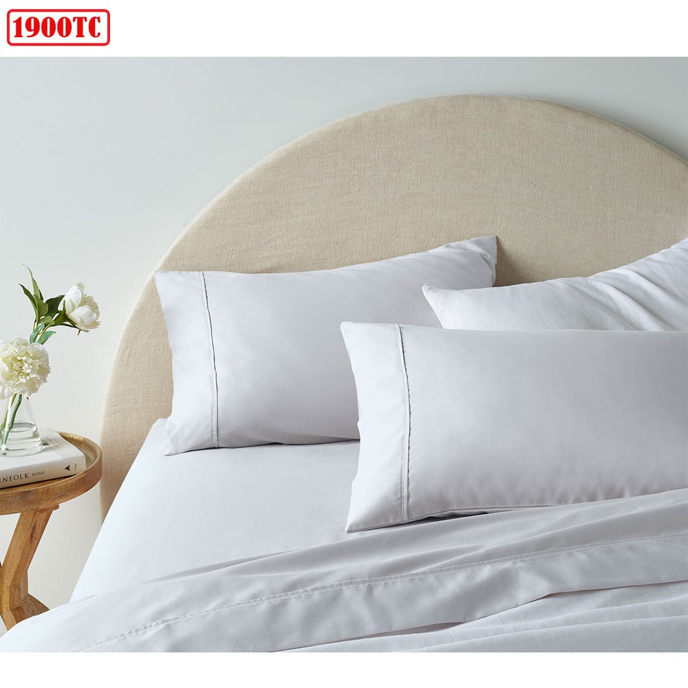 1900TC Cotton Rich Sheet Set White by Accessorize