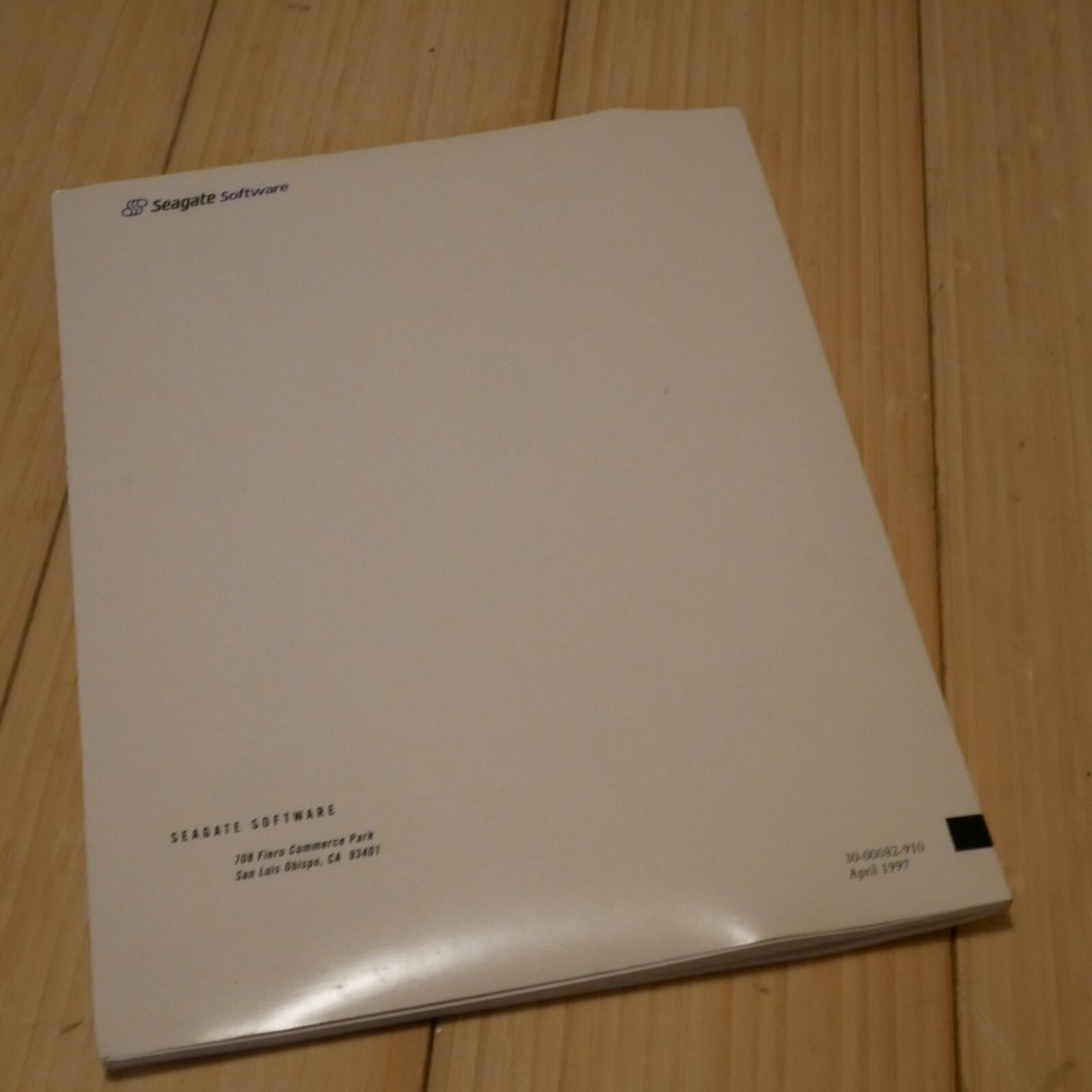 Vintage Seagate Backup Exec For Windows 95 User Manual and CD-ROM