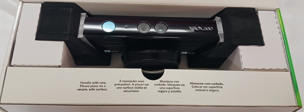 XBOX 360 KINECT SENSOR INCLUDES KINECT ADVENTURES VIDEO GAME OPENED SEE PICS