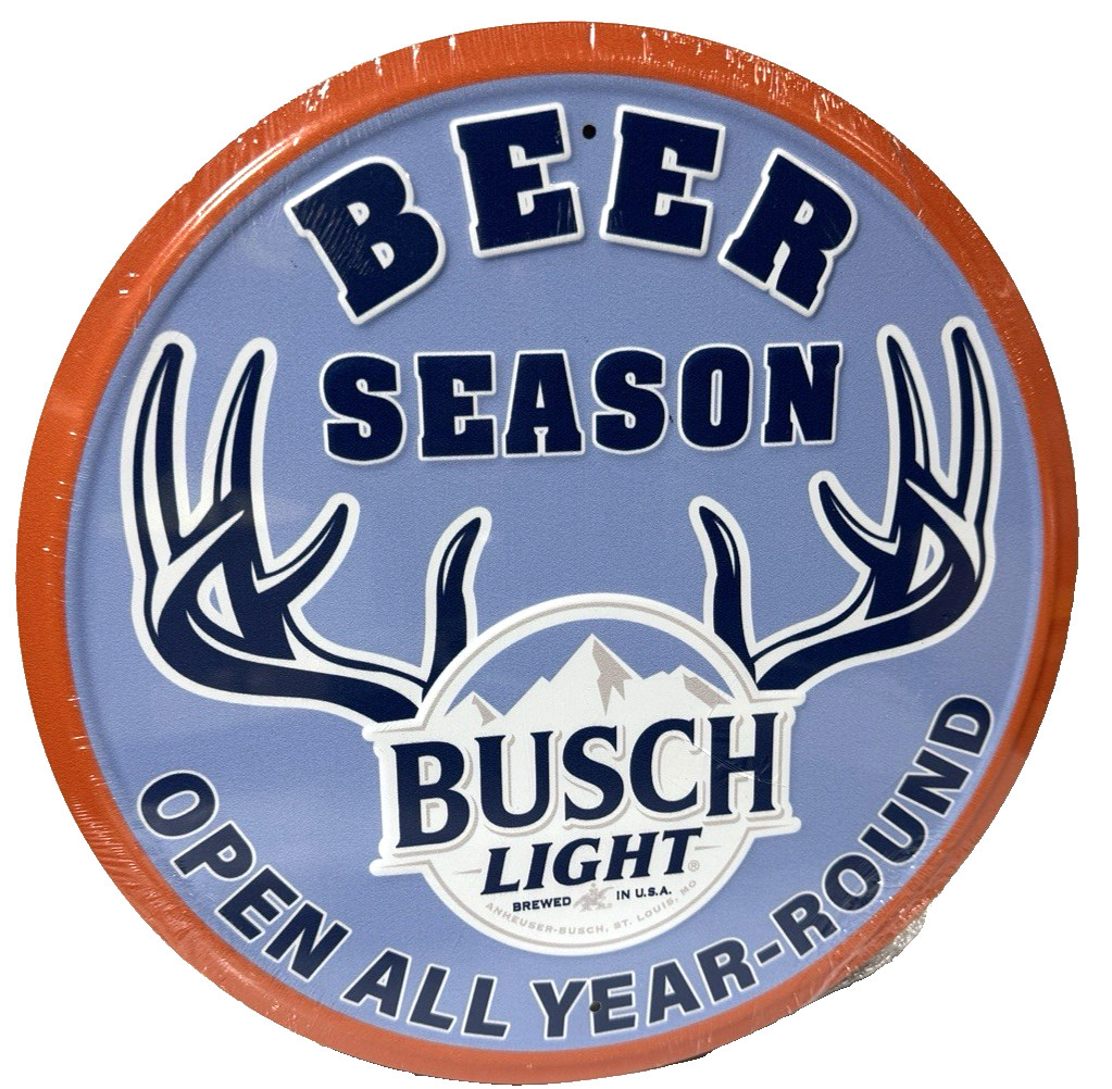 Busch Light Beer Season FULLY EMBOSSED Sign wall decor 11.75 " inch Made in USA