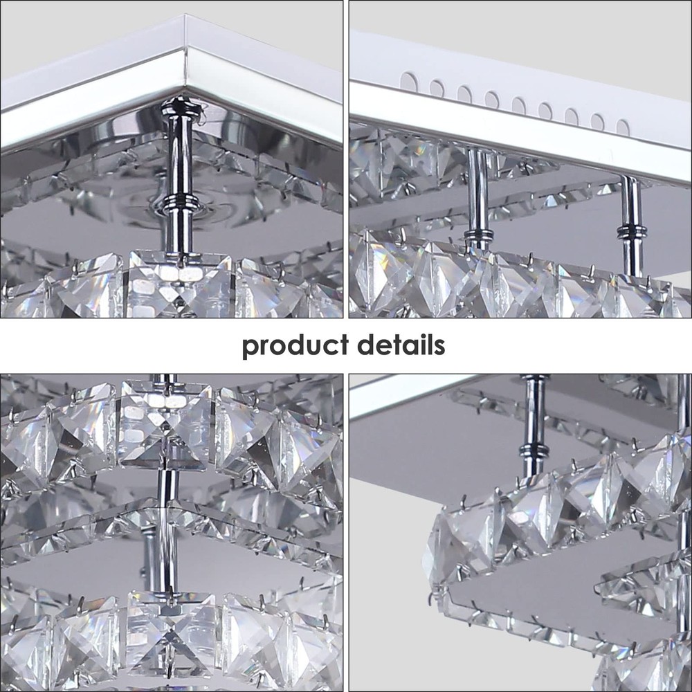 Mini Chandelier LED Crystal Ceiling Light 2 Layers Flush Mount Ceiling Light ...