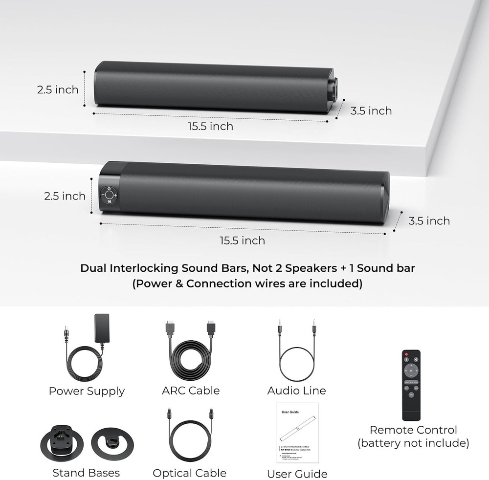 Innovative Bluetooth Sound Bar with 3 Modes & Remote Control for Immersive Audio