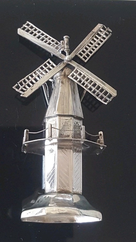 Antique Dutch silver Miniature Windmill