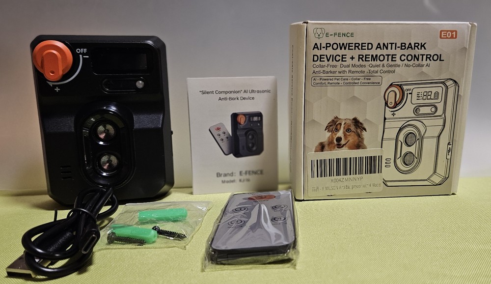 Anti-Bark Device + Remote Control - Collar-free, Wall-mountable, Quiet & Gentle