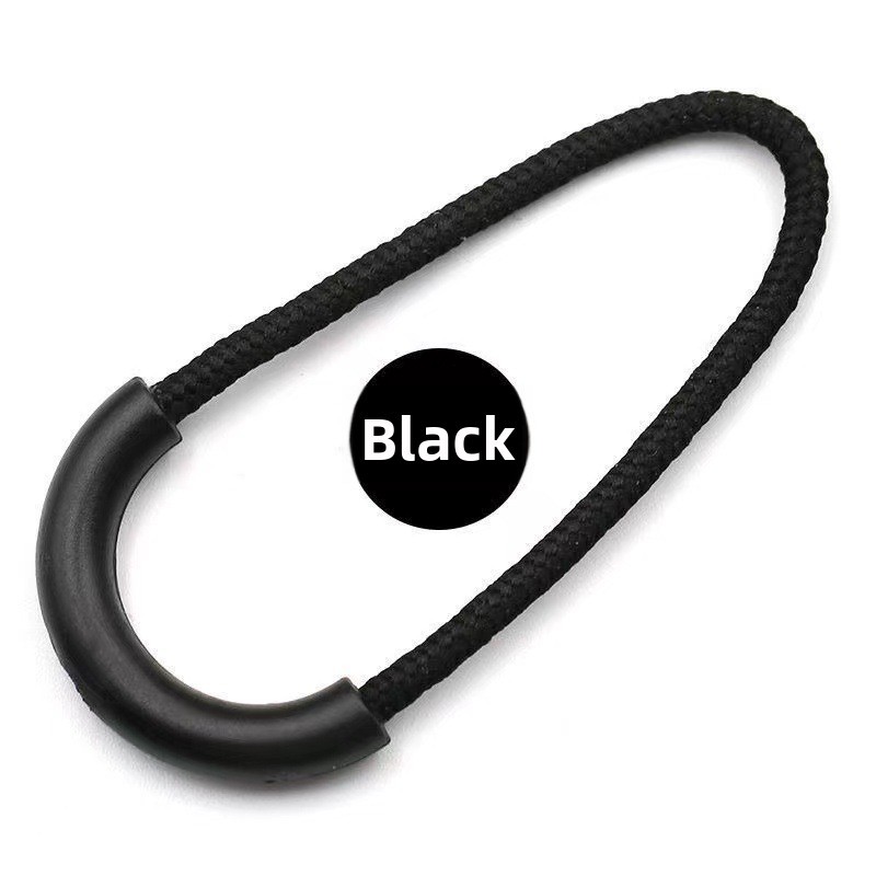 15 x Zipper Pulls Replacement Extension Cord Handle Plastic U-Shape Tag Black