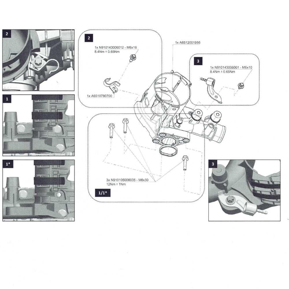 Genuine Mercedes-Benz Fuel Filter Housing Water Outlet Flange OM 651 A6512006000