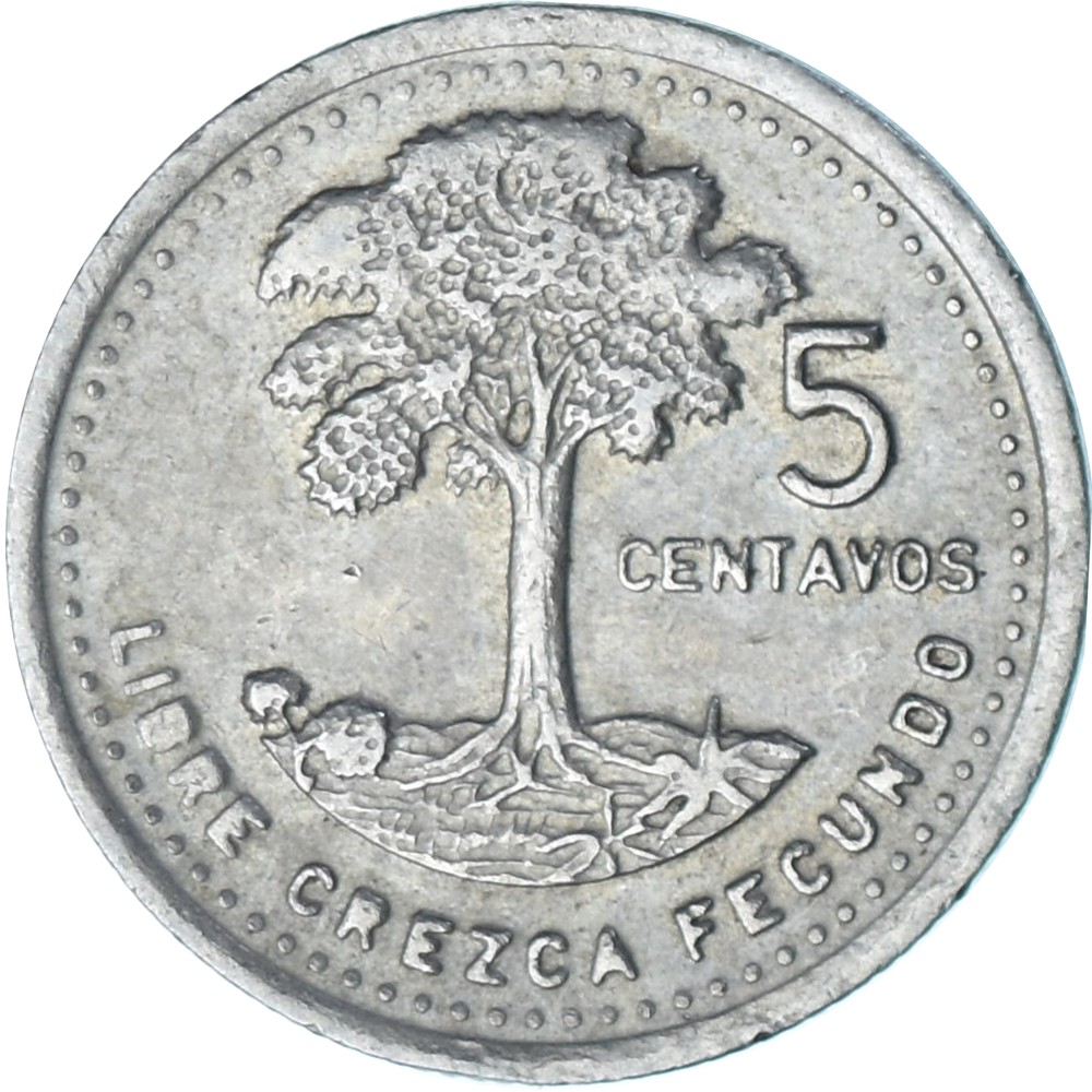 [#1384237] Guatemala, 5 Centavos, 1990