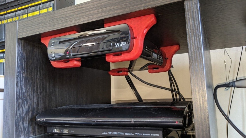 Nintendo Wii U Under Shelf Support Bracket Console Mount Shelf Mountable Stand