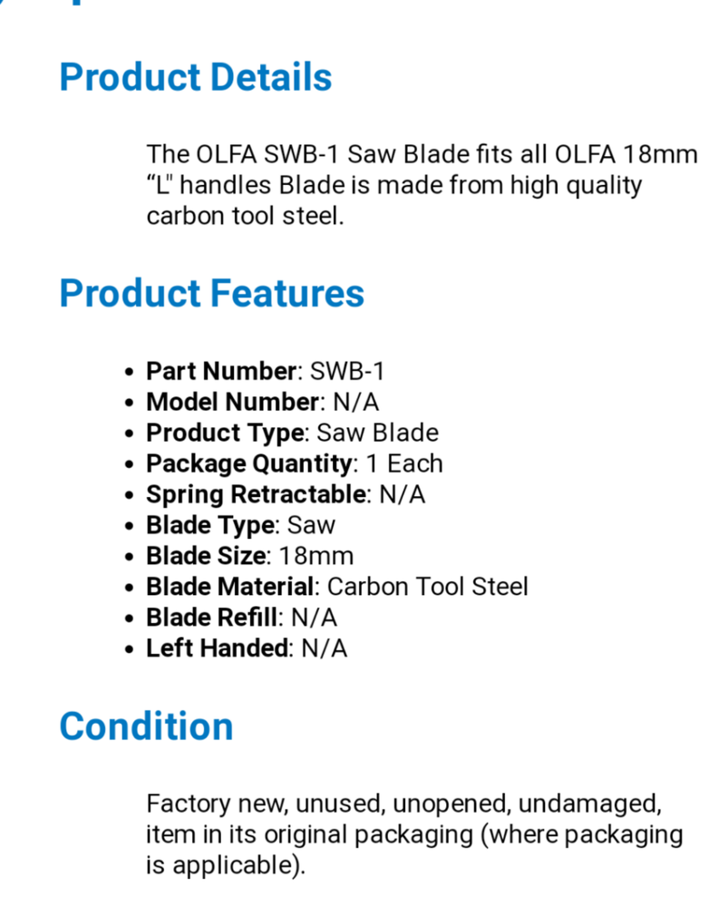 Olfa Blade SWB-1