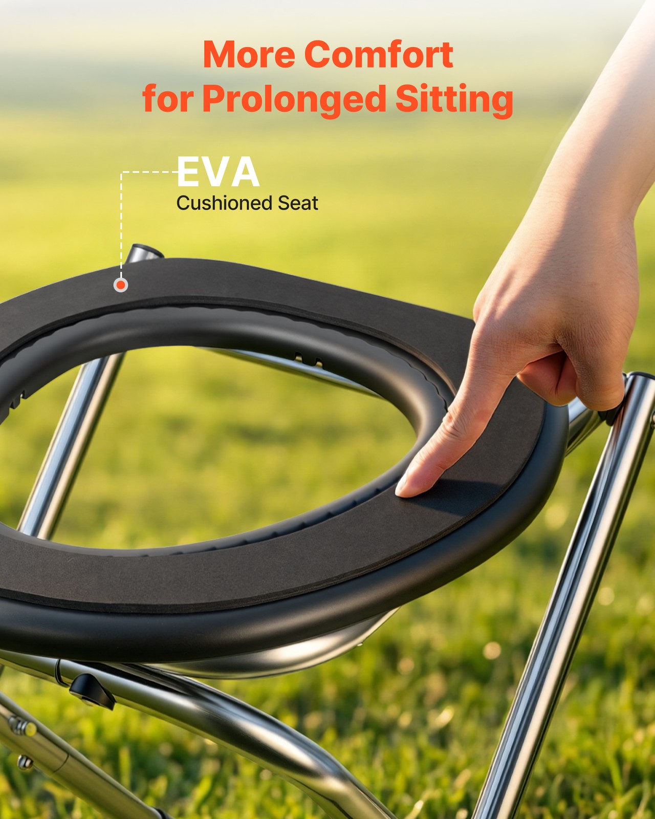 VEVOR Portable Toilet Folding Toilet Portable Chair 350 lbs Camping Travel Seat