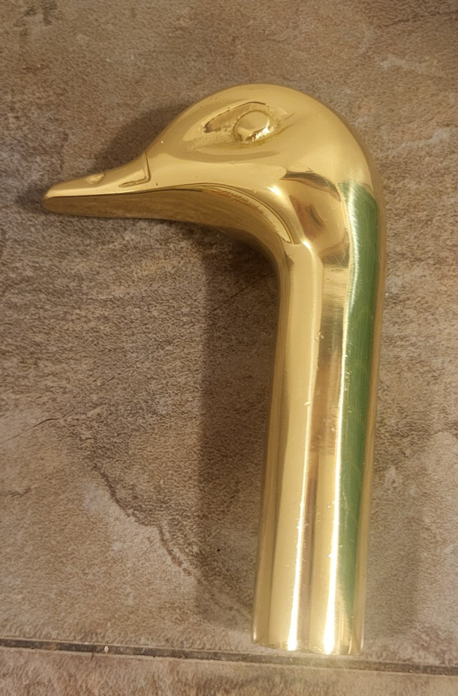 Vintage Cast Brass Duck Fireplace Tool Replacement Handle/M3