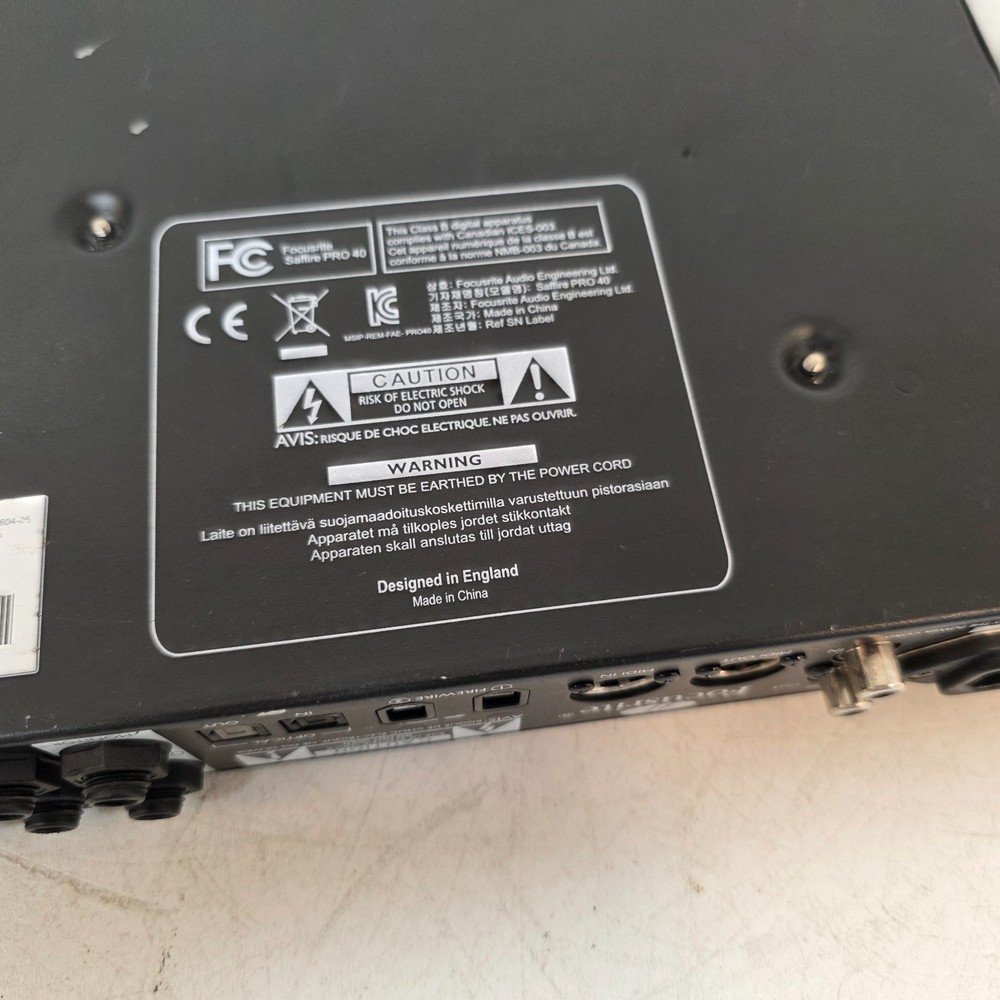 Focusrite Saffire Pro 40 Firewire Audio Interface Professional 20 In/Out