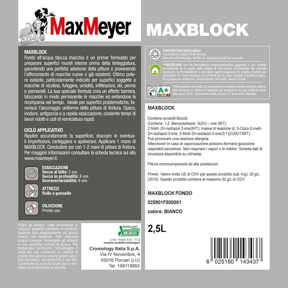 MAXBLOCK Interior Insulating Bottom, Barrier Against Stains, Overpainters