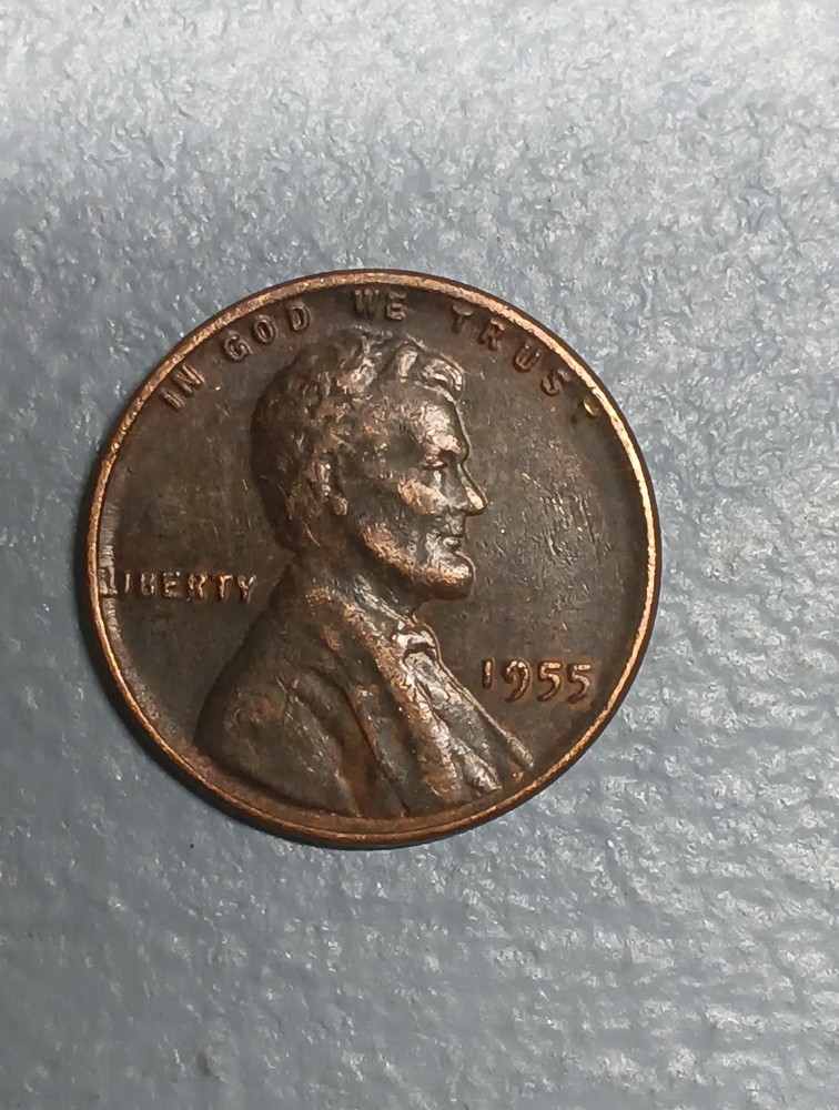 1955 penny no mint mark With Error